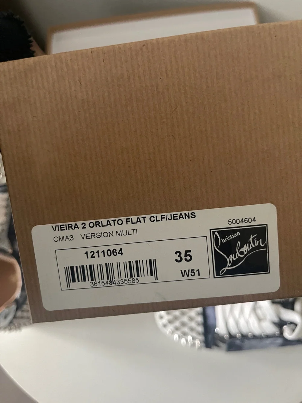 Christian Louboutin Men’s Navy Patterned and White Spike-Stud Sneakers